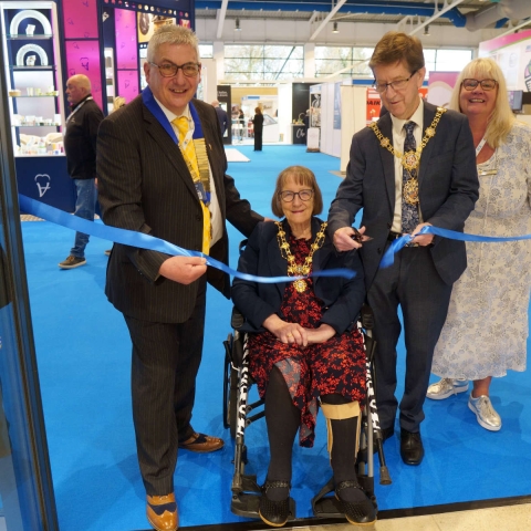 The Ice Cream & Artisan Food Show - 8 Feb 2022 The Mayor and Mayoress of Harrogate, Cllr Trevor Chapman and Janet Chapman with Philip Mancini, National President of the Ice Cream Alliance and Katy Alston, Ice Cream Alliance Director