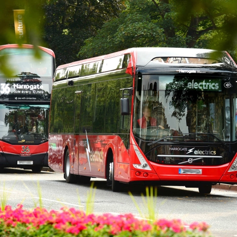 One of The Harrogate Bus Company’s existing electric buses