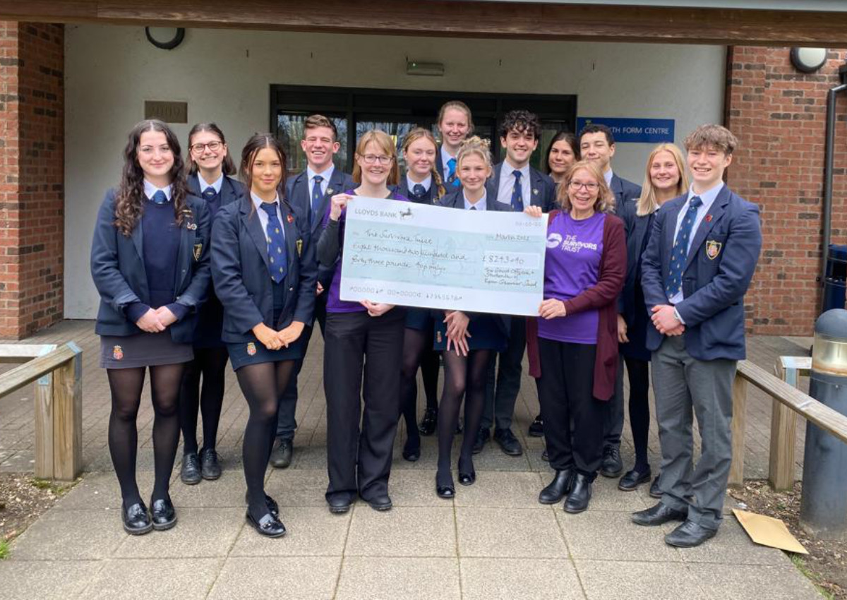 Students pictured with The Survivors Trust chief executive Fay Maxted and Vikki Robinson, operational support manager