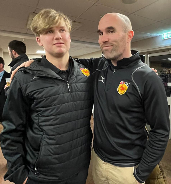 jacob with david doherty director of rugby