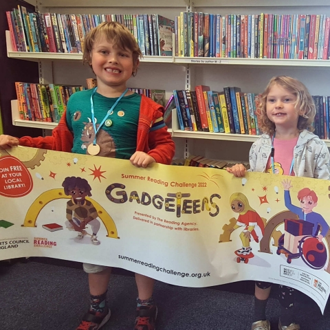 Young readers John Robert and Josie are ready for the challenge