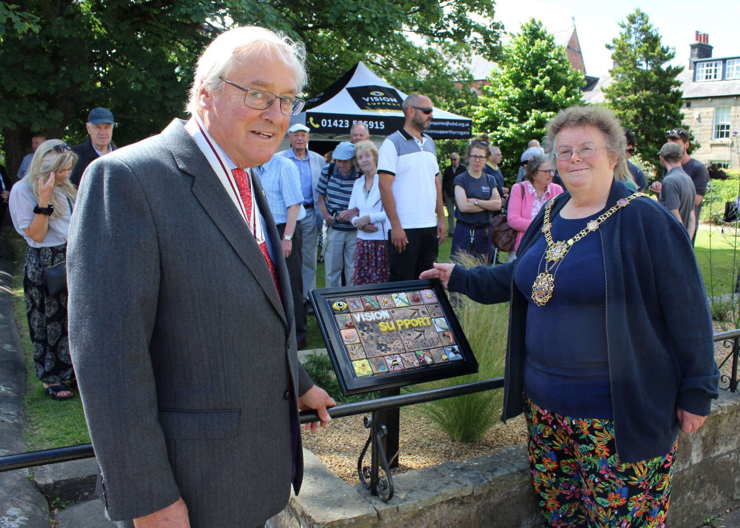 Harrogate Borough Mayor Councillor Victoria Oldham and Deputy Lord-Lieutenant Simon Mackness