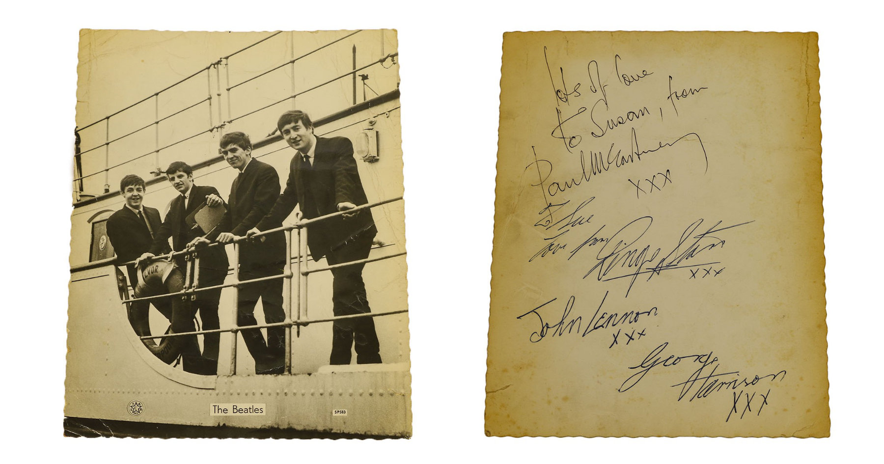 Autographs of Paul McCartney and Ringo Starr - Sold for £950