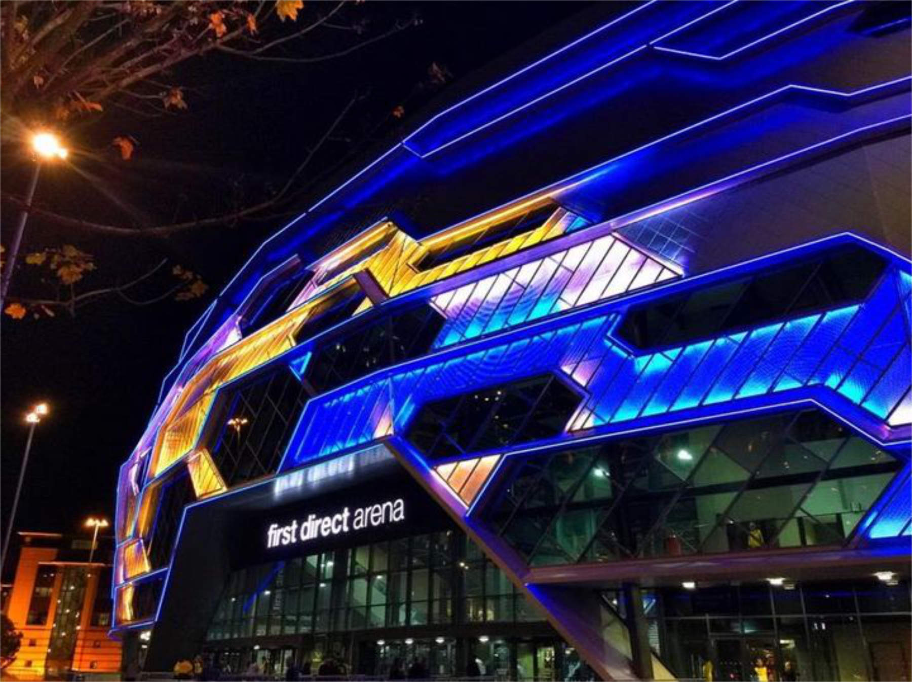 First Direct Arena, Leeds in blue and yellow
