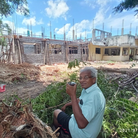 Fr. Thomas oversees the reconstruction and expansion of the Vellore Hospice
