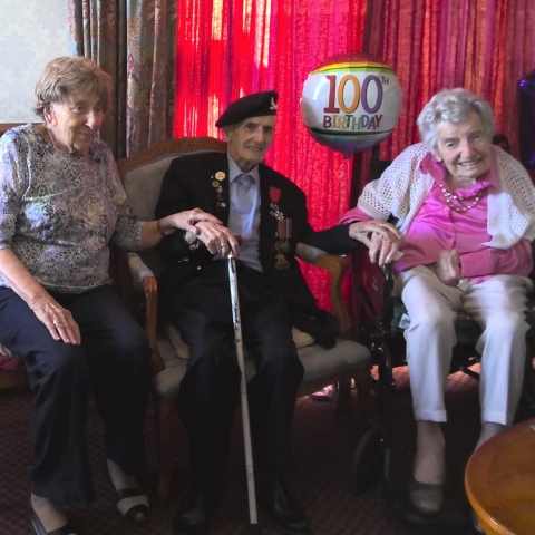 The trio are pictured celebrating Mabel’s birthday in July. From left to right is Ethel, Joe, and Mabel