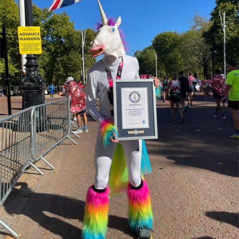 Mr Maillard received his Guiness World Record certificate after completing the race