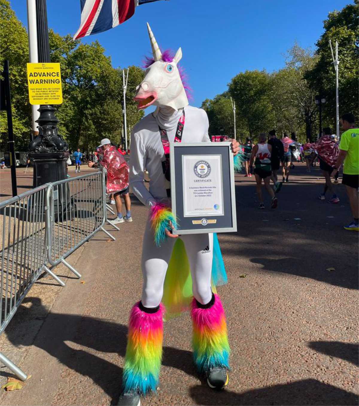 Mr Maillard received his Guiness World Record certificate after completing the race