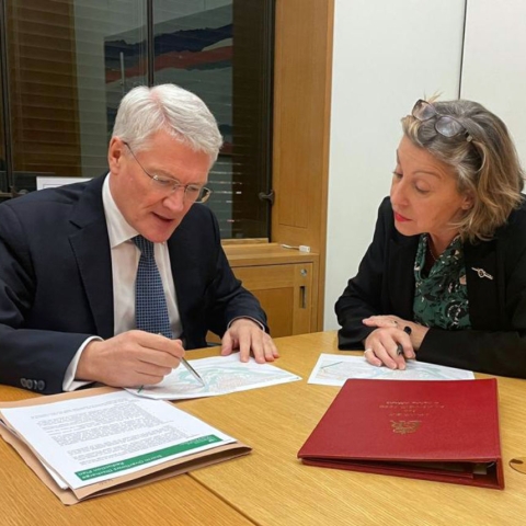 Andrew Jones MP and Minister, Rebecca Pow