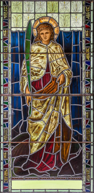 A rare stained glass window of St Margaret of Antioch by Pre-Raphaelite and Arts and Crafts luminary Sir Edward Burne-Jones