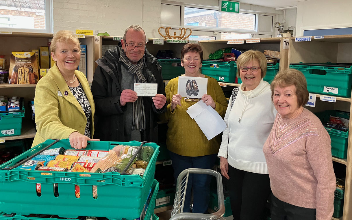 L - R Val Hills, Jim Tinsley, Debbie Marriott, Hilary Waddington and Elsie Johnston