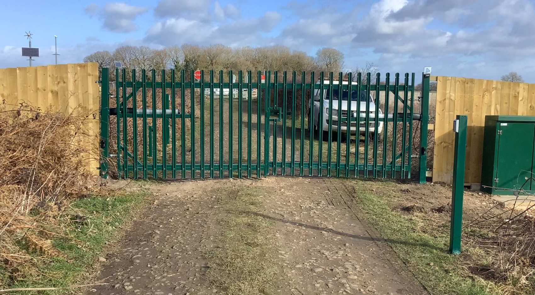 New passcode protected gates at a level crossing in Knaresborough