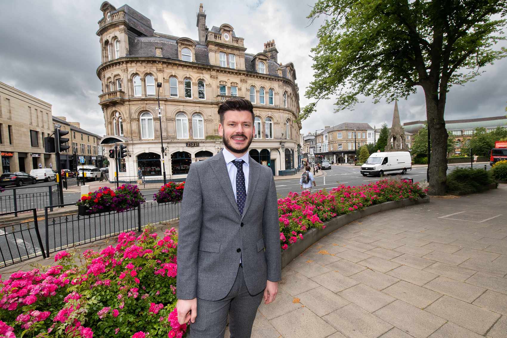 North Yorkshire Council’s executive member for highways and transport, Cllr Keane Duncan, in Harrogate town centre