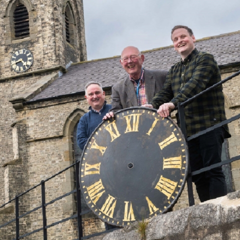 From left, account director at Allerton Waste Recovery Park, Colin Fletcher, Cllr Robert Windass, and the warden of St Bartholomew's Church, Robyn Cox