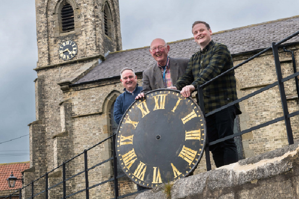 From left, account director at Allerton Waste Recovery Park, Colin Fletcher, Cllr Robert Windass, and the warden of St Bartholomew's Church, Robyn Cox