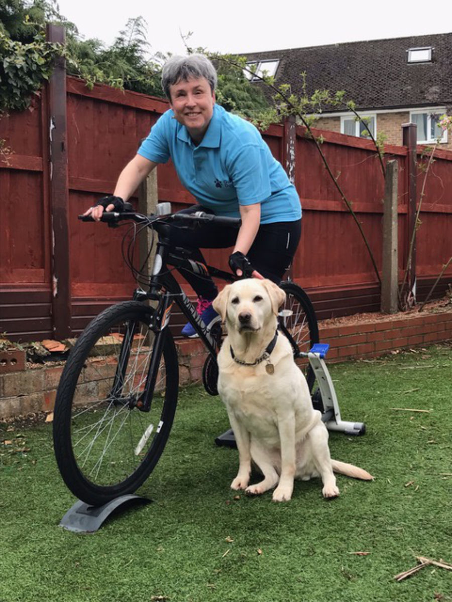 Harrogate guide dog owner Hayley has set herself a target of cycling at least 10 miles throughout May to raise life changing funds for Guide Dogs