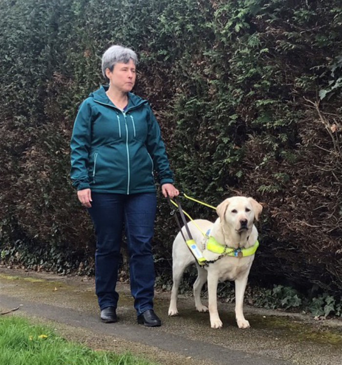 Harrogate guide dog owner Hayley has set herself a target of cycling at least 10 miles throughout May to raise life changing funds for Guide Dogs