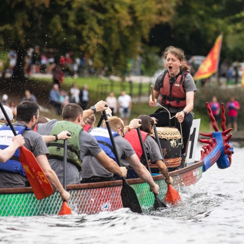One of the teams competing in last year’s Martin House Dragon Boat Race at Roundhay Park