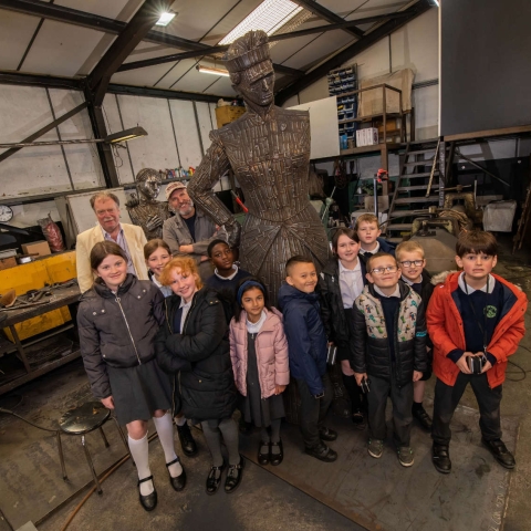 Pupils given preview of landmark sculpture for Northallerton