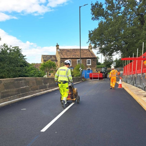 Harewood Bridge final white lining