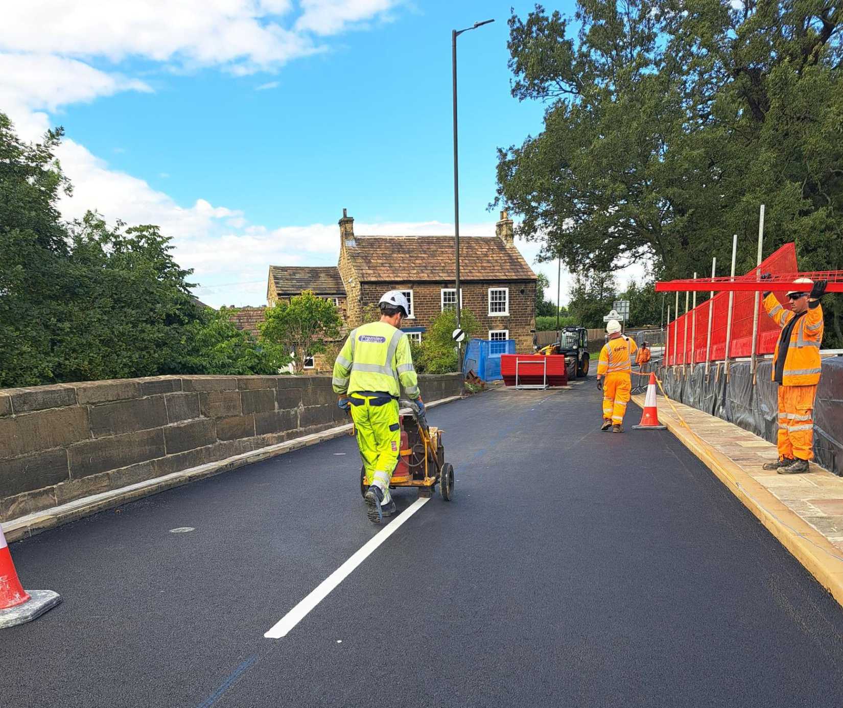 Harewood Bridge final white lining