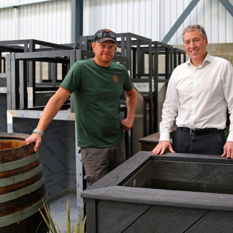 TAKING THE PLUNGE: Pictured (L to R) are: Brass Monkey Health Ltd innovation director, Dale Bosomworth with Wharfedale Property Management Ltd, estate surveyor, Chris Hilton, who agreed the letting of Unit 25 Ash Way VI with the company.