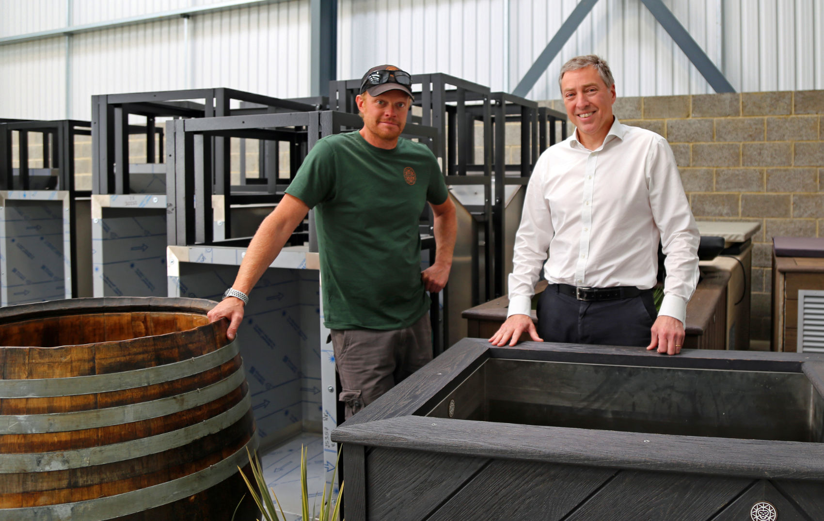 TAKING THE PLUNGE: Pictured (L to R) are: Brass Monkey Health Ltd innovation director, Dale Bosomworth with Wharfedale Property Management Ltd, estate surveyor, Chris Hilton, who agreed the letting of Unit 25 Ash Way VI with the company.