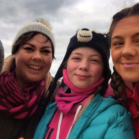 (From left to right) Kay, Mrs Abigail Burns with her two nieces, Eleanor and Hannah