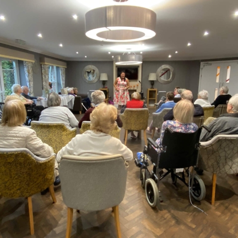 Manor Care Home in Boroughbridge enjoy a morning of live music