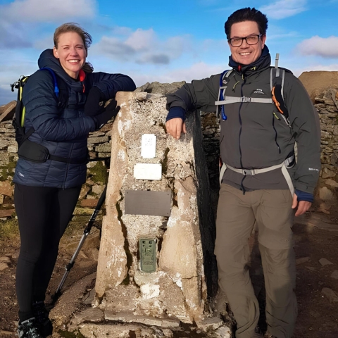 Nikki Sutcliffe and Richard Pughe on Whernside as part of their training for Kilimanjaro