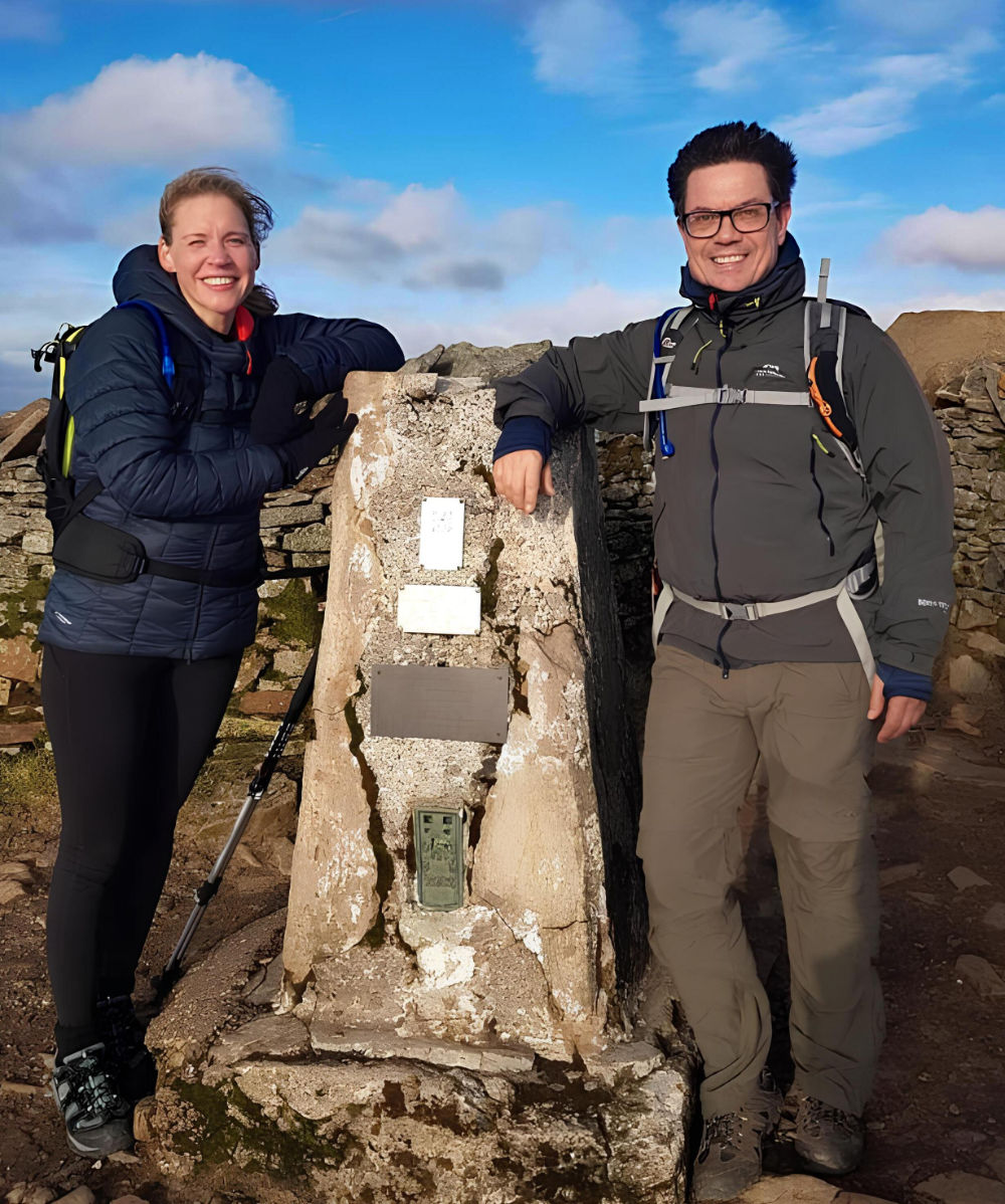 Nikki Sutcliffe and Richard Pughe on Whernside as part of their training for Kilimanjaro