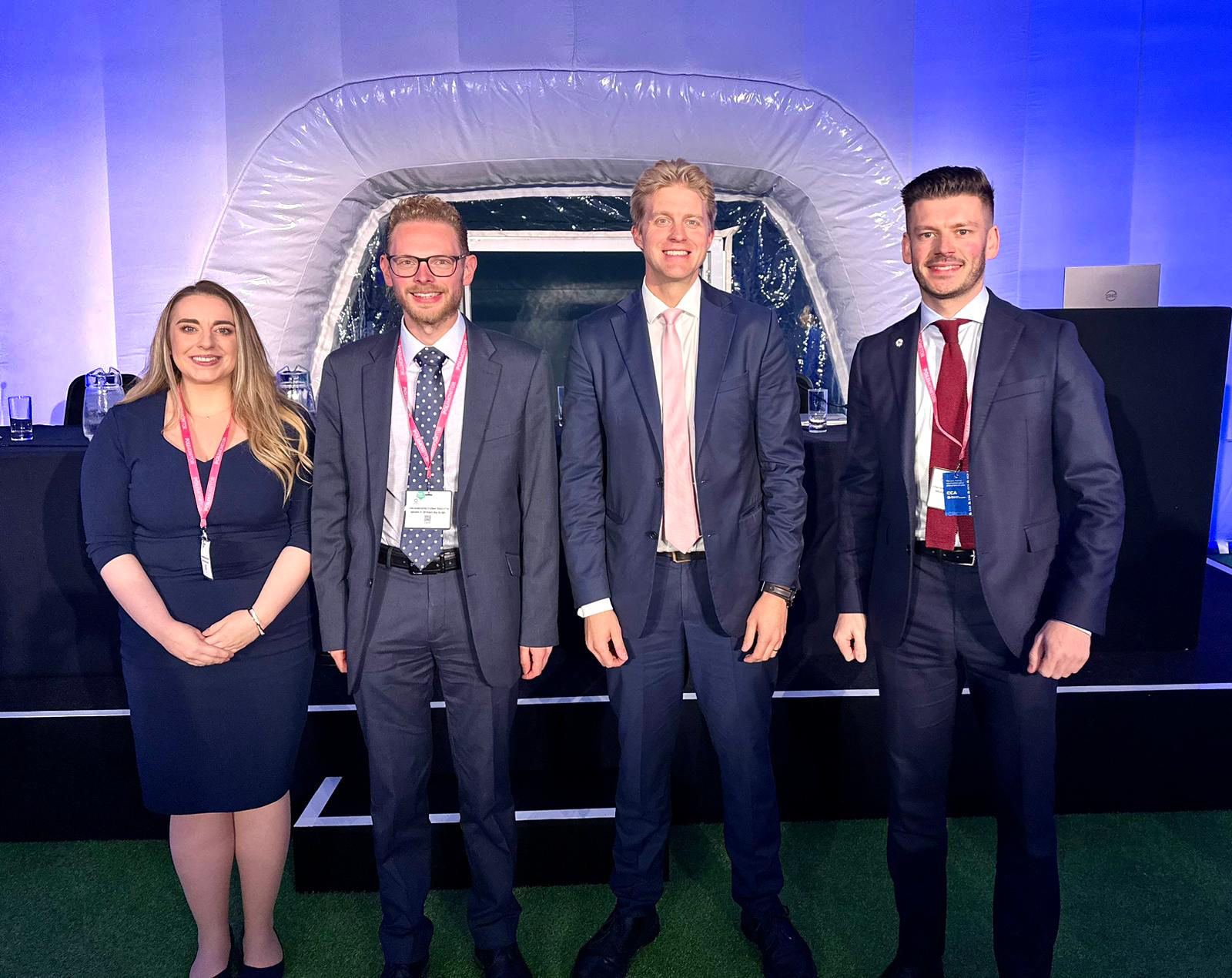 (L-R) Meghan Gallacher MSP, Jack Breteton MP, Ben Spencer MP, Keane Duncan after the Future of Conservatism fringe event