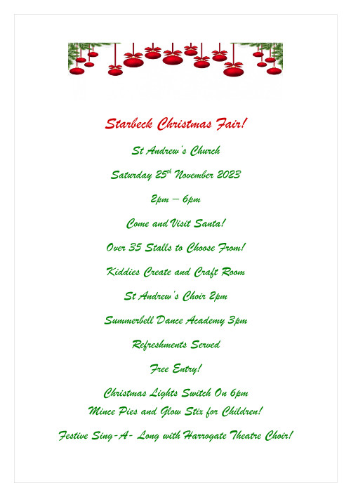 Starbeck Christmas fair