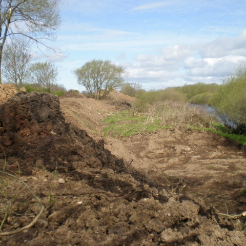 The waste tipped at Catterick Complex next to the River Swale