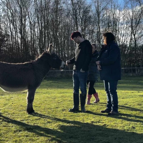 Kaiden with Cathryn and Nicola at The Donkey Sanctuary Leeds