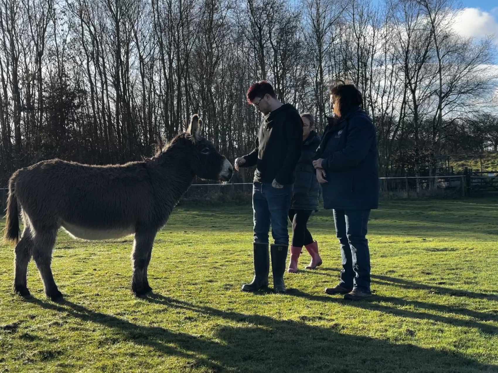 Kaiden with Cathryn and Nicola at The Donkey Sanctuary Leeds