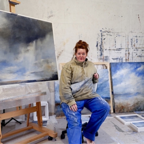 Artist Rebeca Styles at her studio in 2023