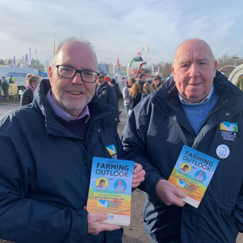 arming Outlook producers John Harding (left) and Dougie Weake from the Yorkshire Agricultural Machinery Show at Murton