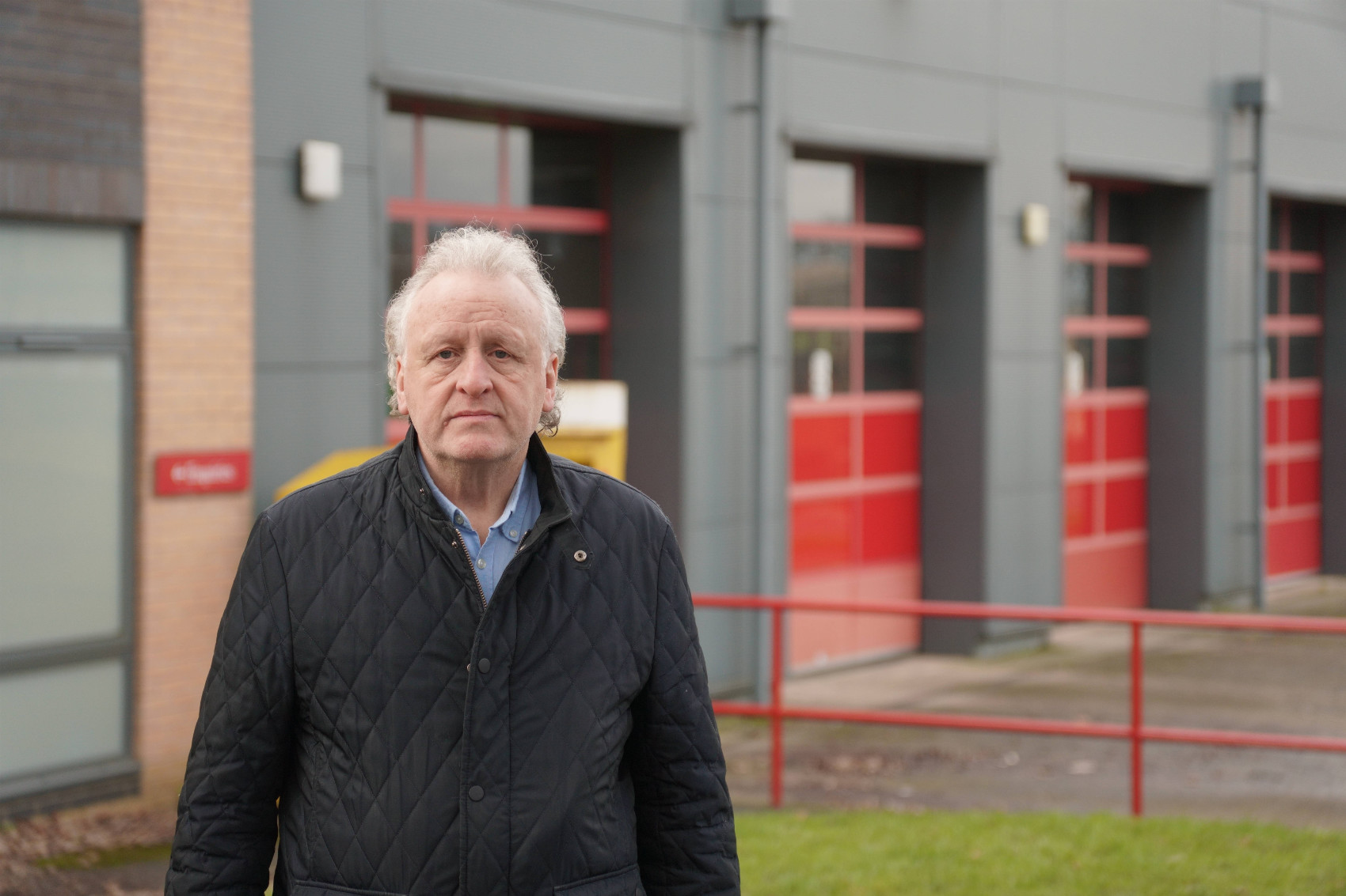 Keith Tordoff MBE outside Harrogate Fire Station