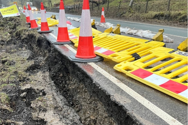 The verge of the A59 at Kex Gill has experienced further movement