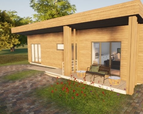 Artist’s impression of the proposed modular homes