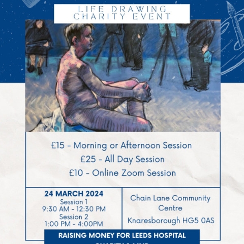 Yorkshire Charity Life Drawing is holding an all day Life Drawing event in aid of Leeds Charity Hospital and MNDA