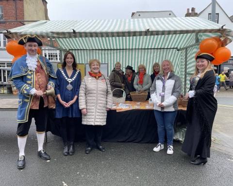 The Soroptimists were supported by the Mayor of Knaresborough, Cllr. Hannah Gostlow and the Town Crier, Mark Hunter