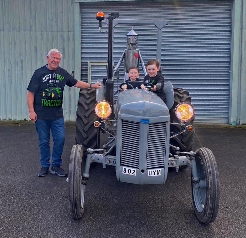 ill Moody and his grandsons Joseph and Max on board the Fergie TEF20