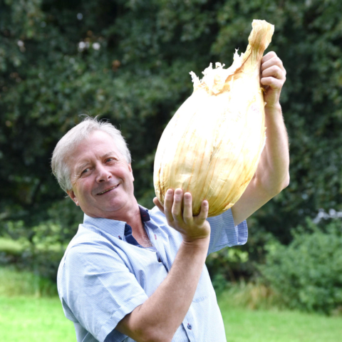 Gareth Griffin with his world record breaking giant onion