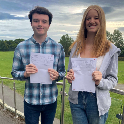Patrick Fleming who is going to Cambridge University to study Natural Sciences and Eva Bailey who is going to Birmingham University to study Physics