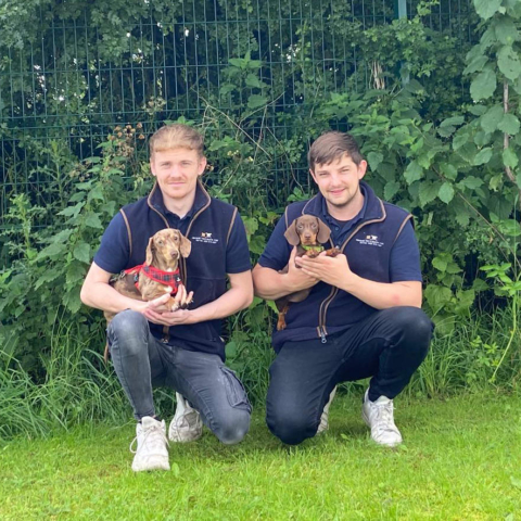 Matt Wright with Harley, Jason Smallridge with Willow