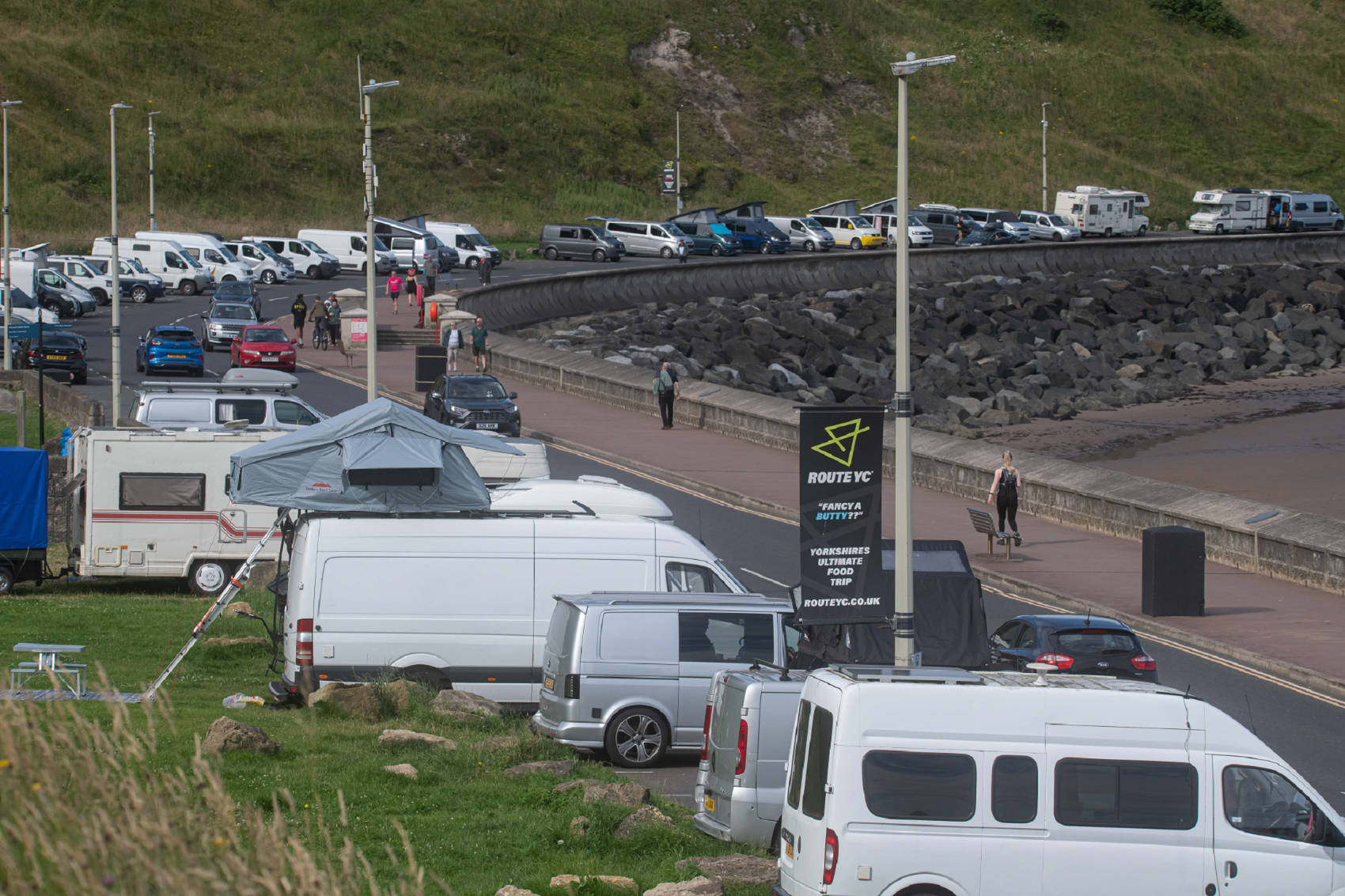 Royal Albert Drive on Scarborough’s North Bay is among the locations where a trial restriction on overnight motorhome parking is in force