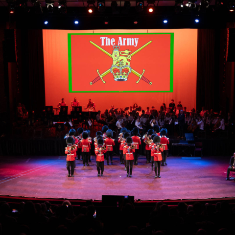 the young musicians were joined by one of the oldest and most famous military bands in the world, the Regimental Band of the Grenadier Guards