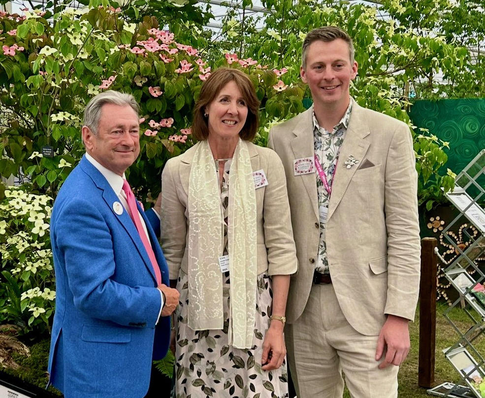 Plant Heritage president Alan Titchmarsh with Lucinda Compton and Lawrence Wright of Newby Hall-
